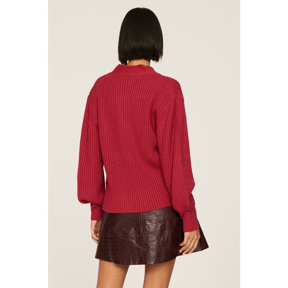 Marissa Webb x RTR Red Ribbed Sweater - Picture 3 of 9